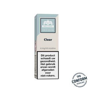 millers-De Clear e-liquid heeft geen smaak, vandaar de naam Clear.